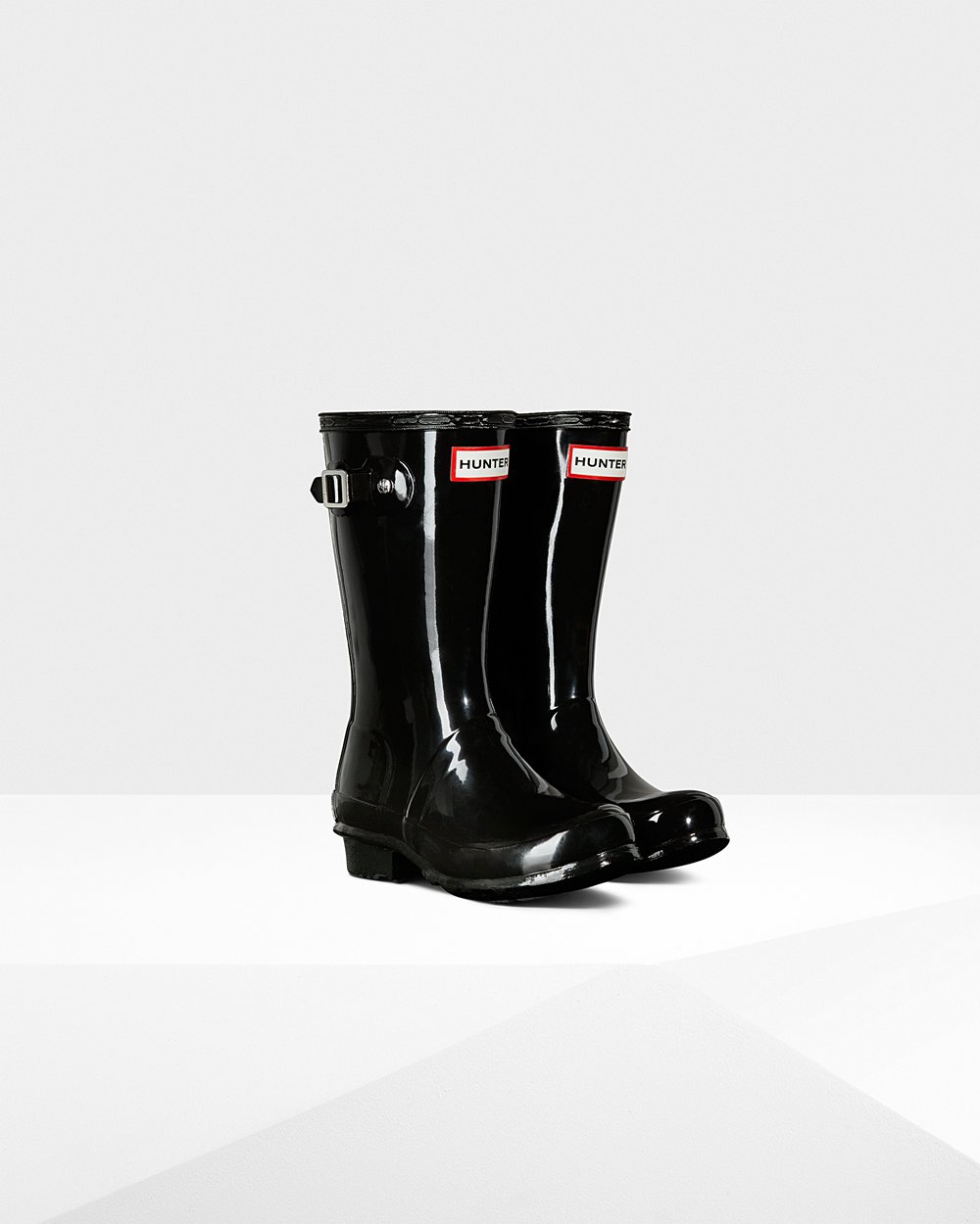 Kids Rain Boots - Hunter Original Big Gloss (36JNRLBZA) - Black